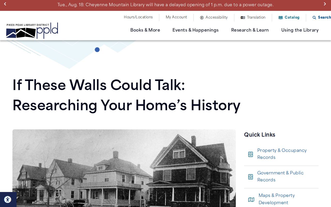 Colorado Springs city directory PPLD house-history guide