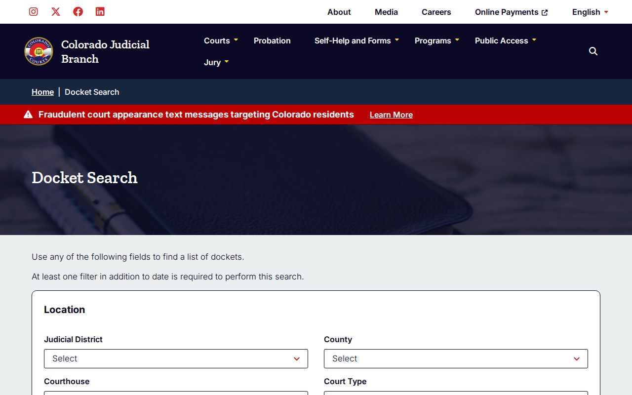 Colorado Springs residents directory court docket search