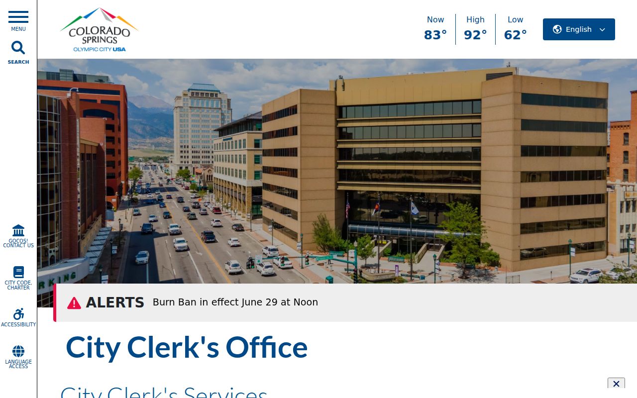 Colorado Springs residents directory City Clerk records route