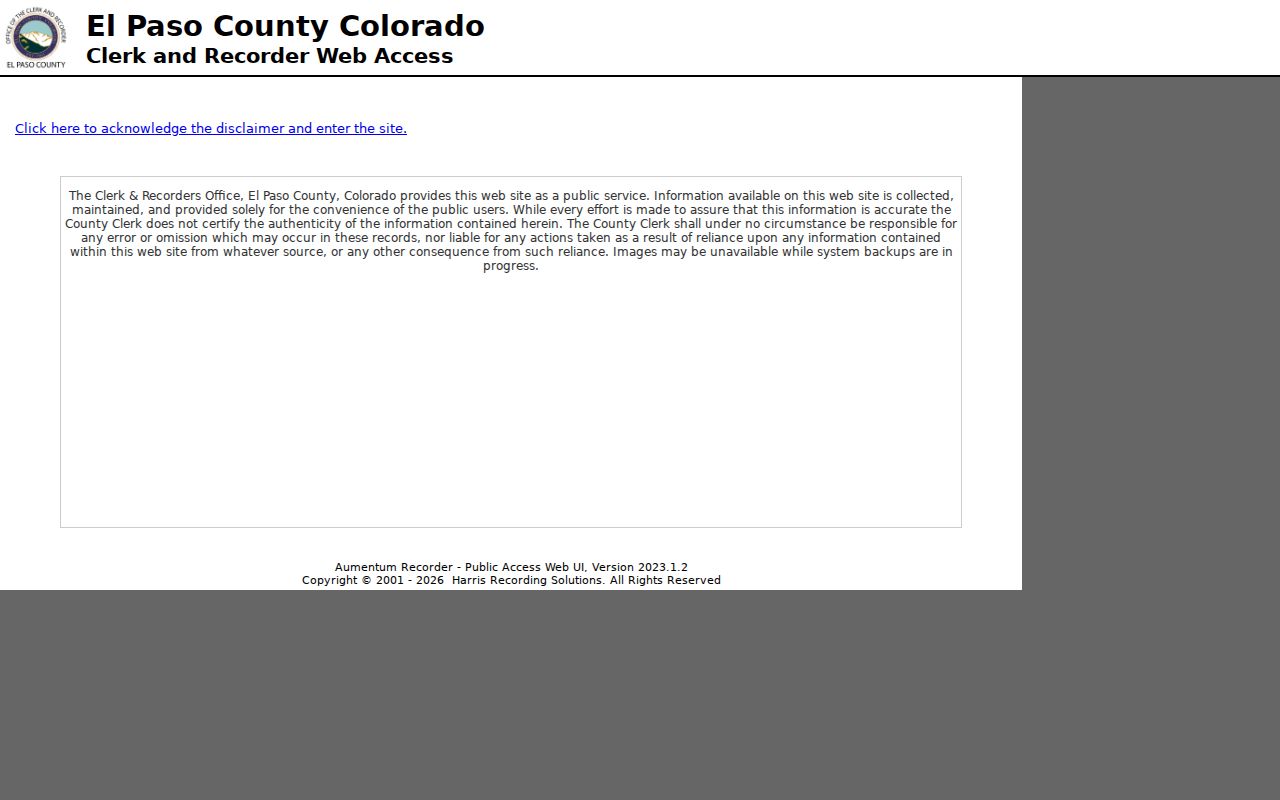 Colorado Springs residents directory deed index search