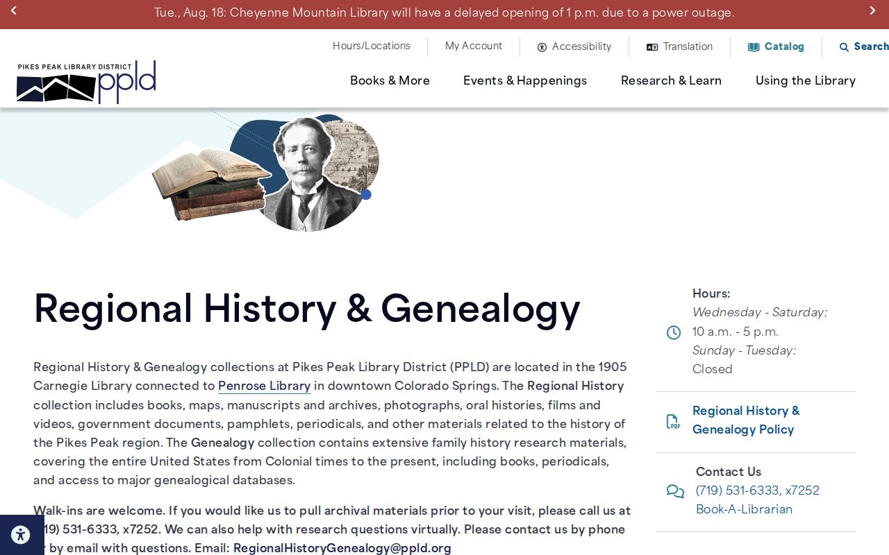 Colorado Springs residents directory local history and genealogy room