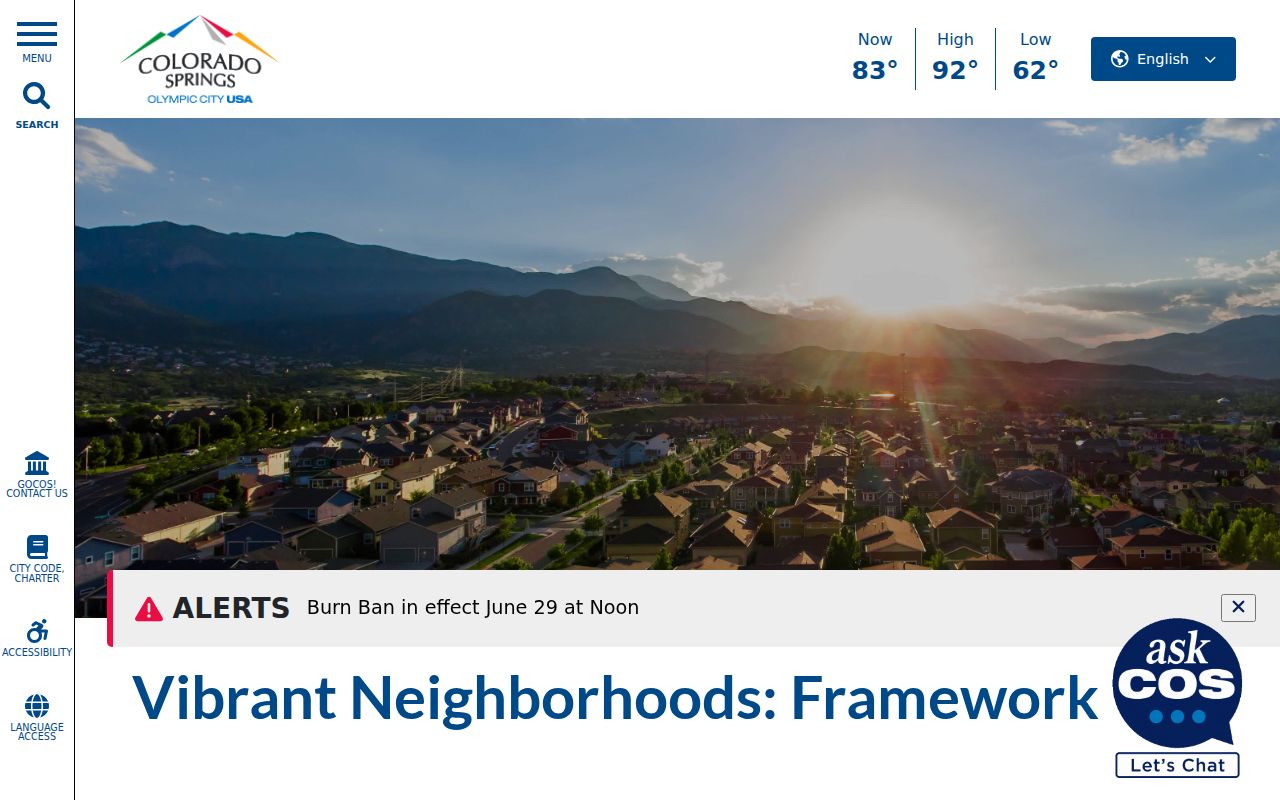 Colorado Springs neighbors PlanCOS neighborhood framework